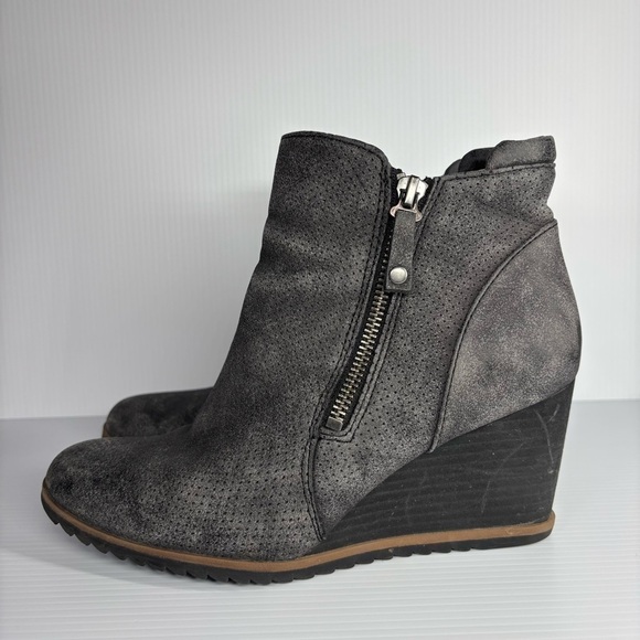 Soul Naturalizer Shoes Womens 8 Haley Wedge Bootie Heel Zip Up Party Night Out - Picture 6 of 7